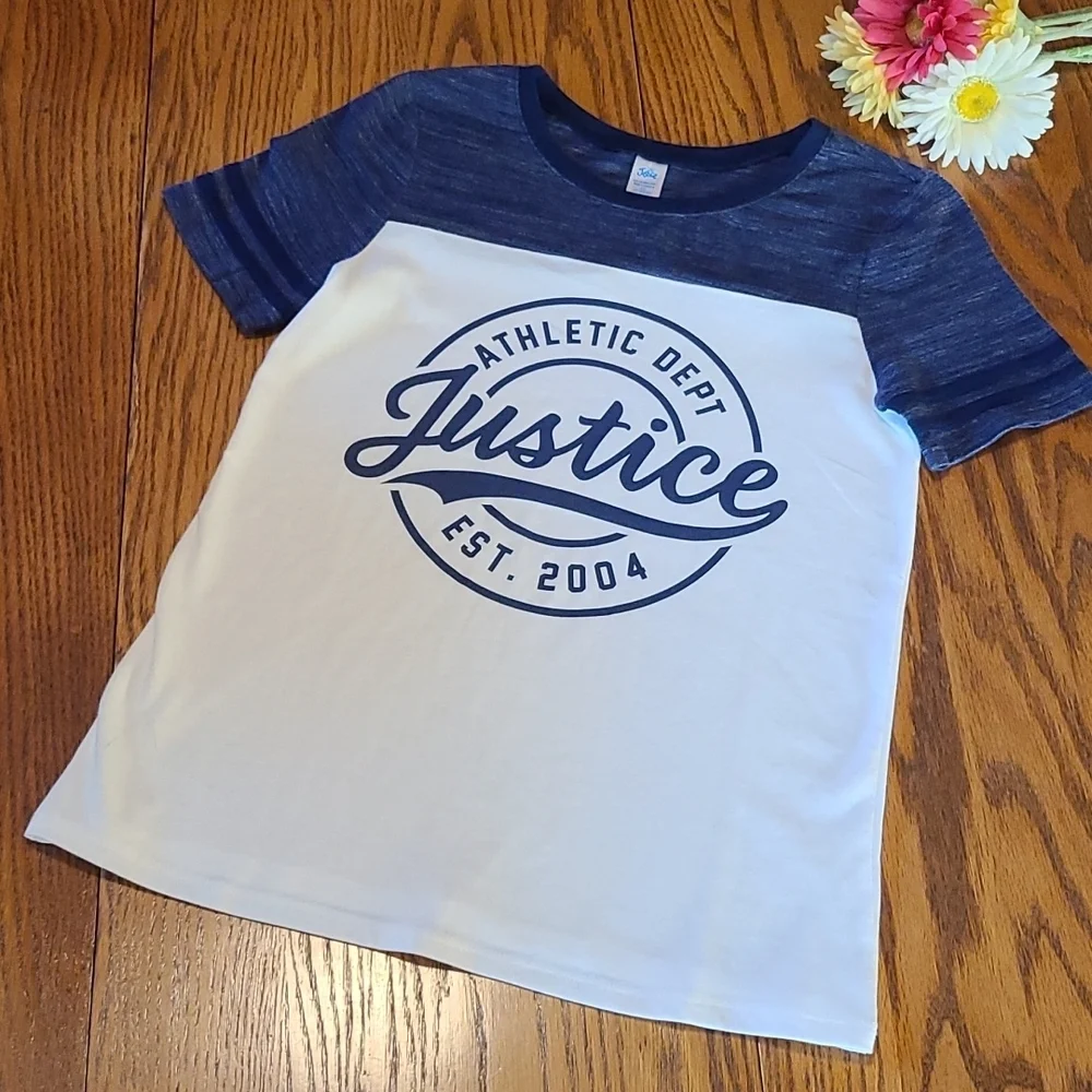 Justice NWOT White/ Blue Top - Girl's 10